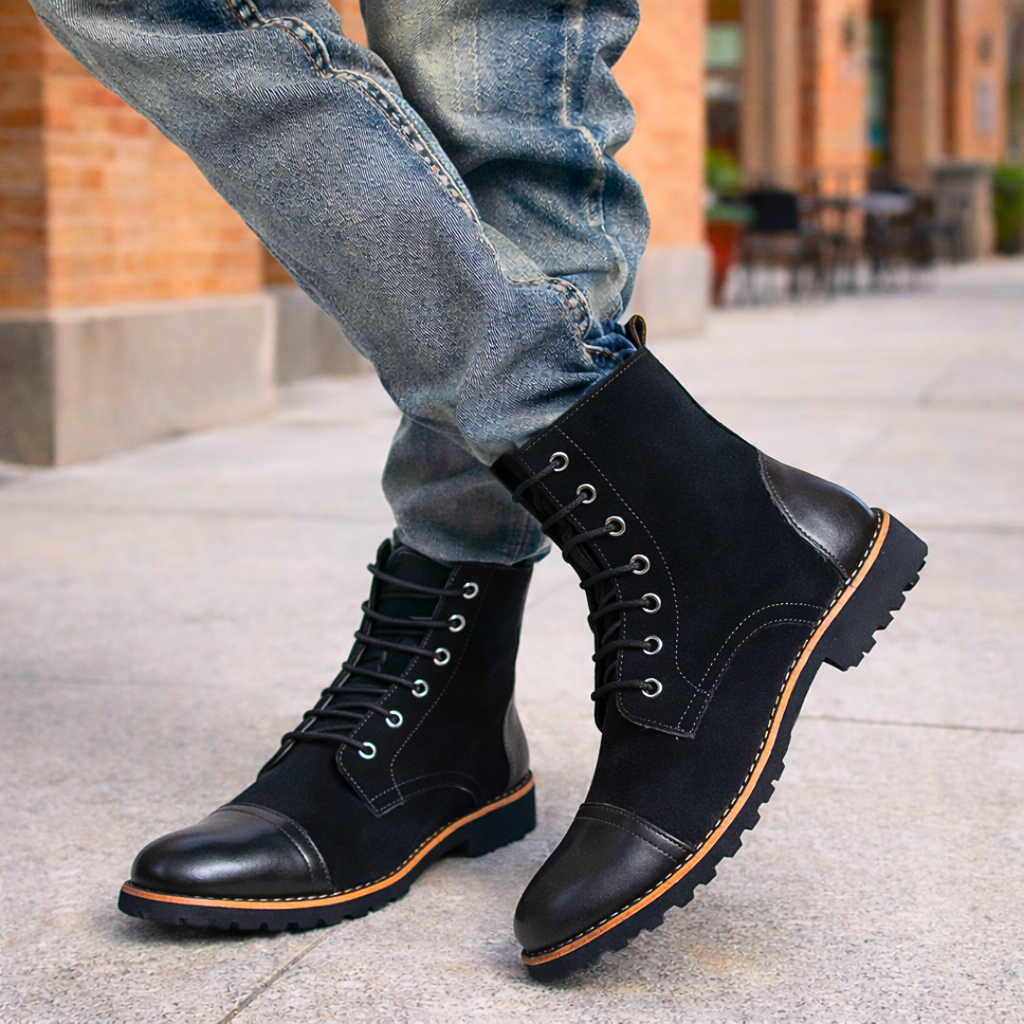 Suede High-Top Boots