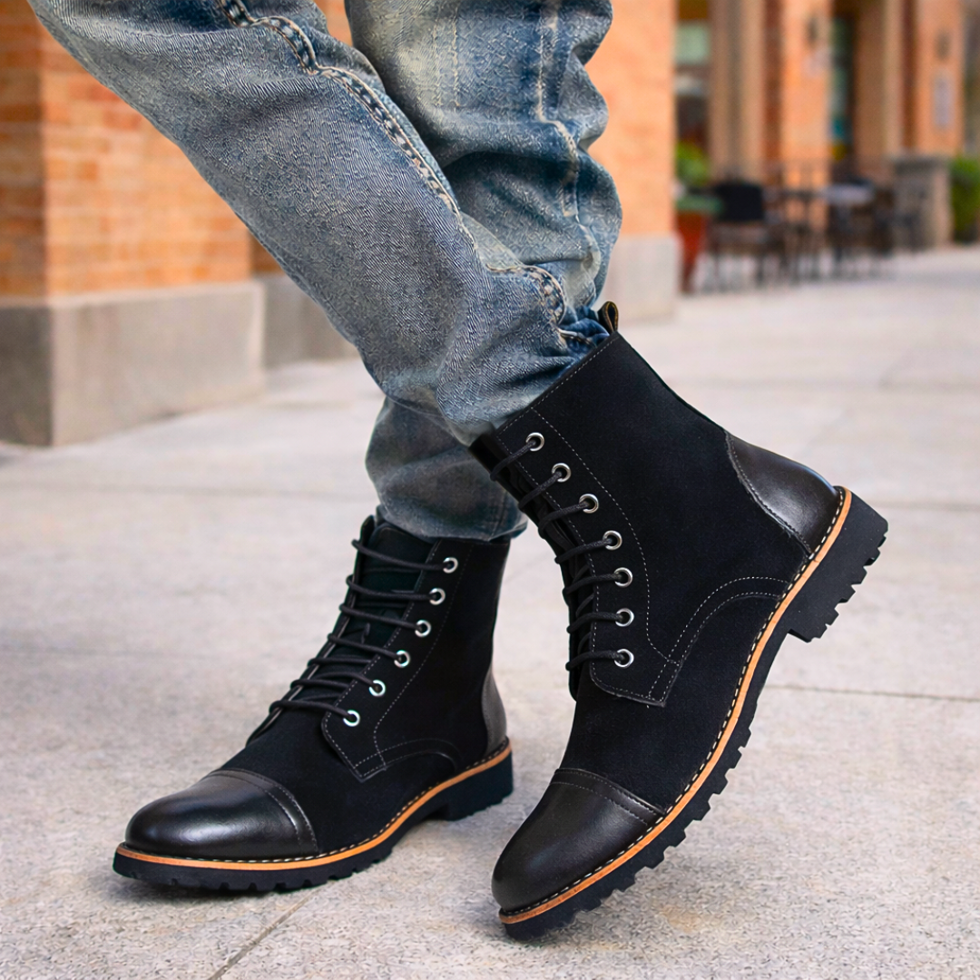 Suede High-Top Boots