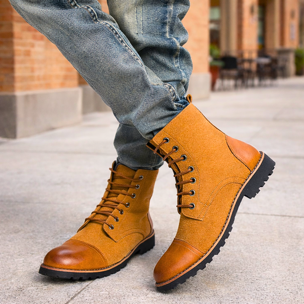 Suede High-Top Boots