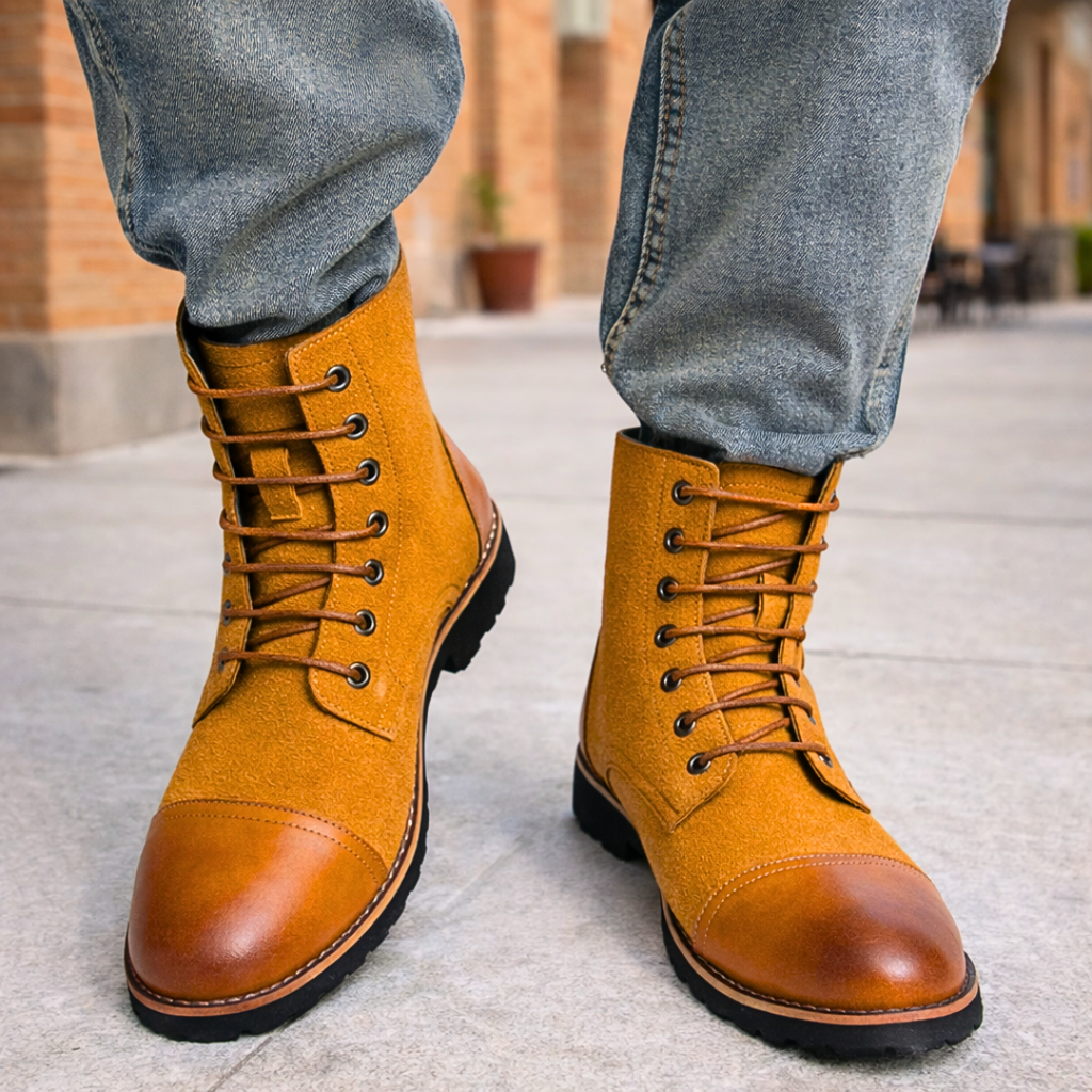 Suede High-Top Boots